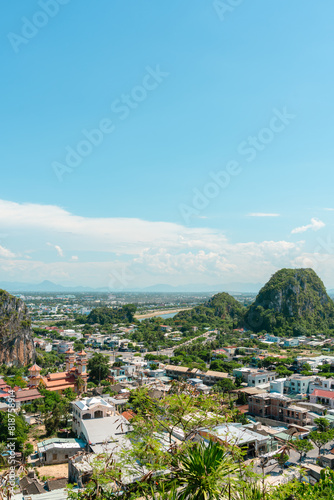 Obraz na płótnie Panoramic city view from The Marble Mountains in Da Nang, Vietnam w salonie