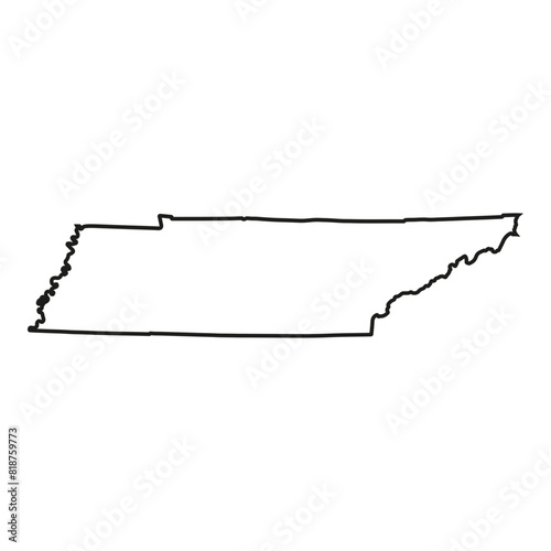 White solid outline of the state of Tennessee