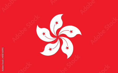 National Flag of Hong Kong. Hong Kong Flag. 
