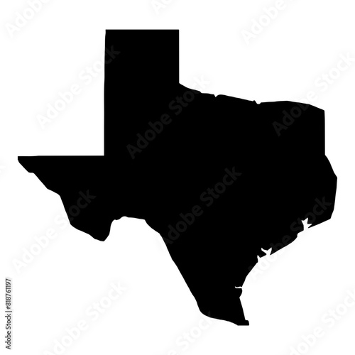 Black solid map of the state of Texas