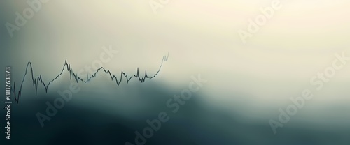 Minimalistic line chart ascending calmly against a tranquil canvas  symbolizing calm market progress.