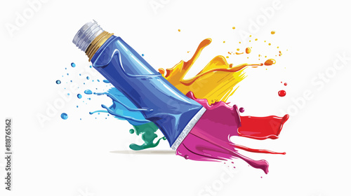 Acrylic colour. Squeezed tube of acryl paint dye. Use