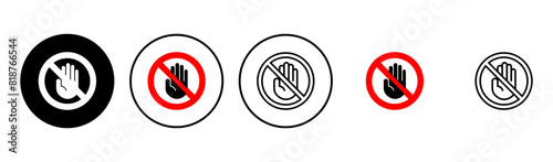 Free Download Stop icon set. stop road sign. hand stop icon vector - GFXLoad