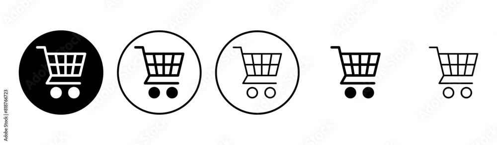 Shopping icon set. Shopping cart icon. Trolley icon vector Shopping icon set. Shopping cart icon. Trolley icon vector