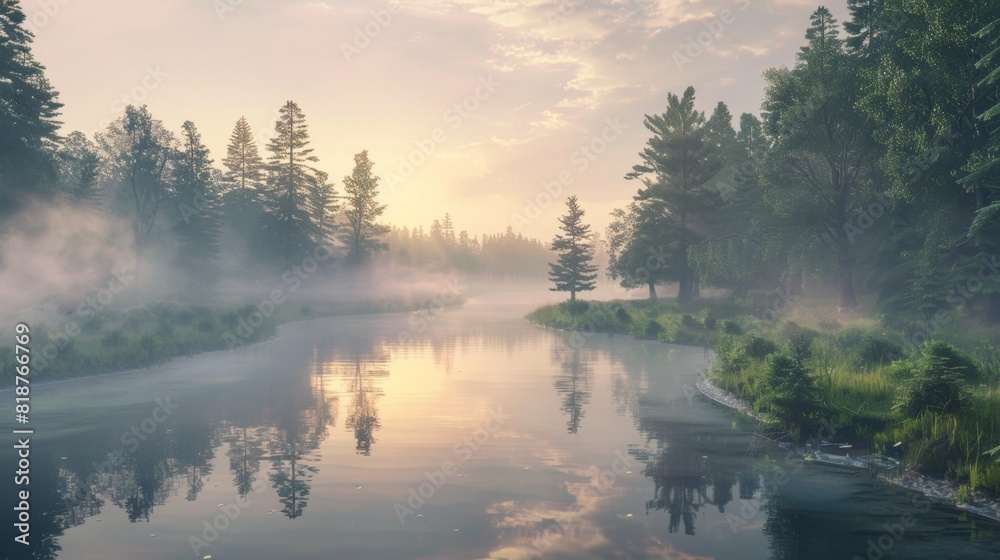 Misty morning at a serene lake surrounded by trees, perfect for nature blogs, tranquil photography, and scenic wallpapers. Misty morning at a serene lake surrounded by trees, perfect for nature blogs, tranquil photography, and scenic wallpapers.