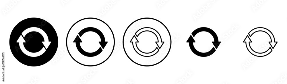 Refresh icon set. Reload icon vector. Update icon. Refresh icon set. Reload icon vector. Update icon.