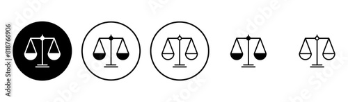Scales icon set . Law scale icon. Justice sign photo