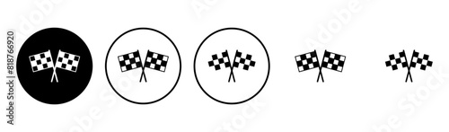 Racing flag icon set. race flag icon.Checkered racing flag icon