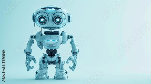 Futuristic Robot Toy in Light Blue for Technology and Children's Educational Toys © R Studio