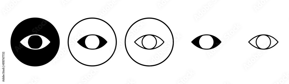 Eye icon set. Eye vector icon. Look and Vision icon. Eye icon set. Eye vector icon. Look and Vision icon.