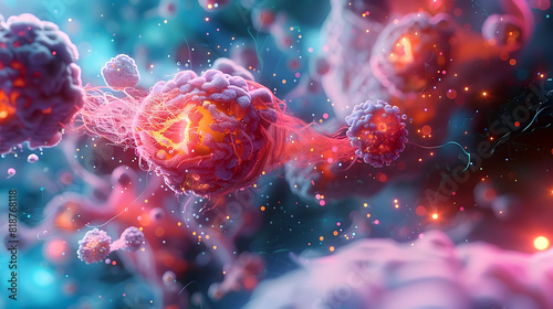 Vibrant Cellular Visualization of Immunotherapy Impact on Tumor Microenvironment photo