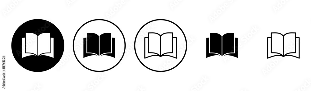 Book icon set. open book icon vector. ebook icon Book icon set. open book icon vector. ebook icon
