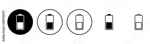 Battery icon set. battery charge level. battery charging icon photo