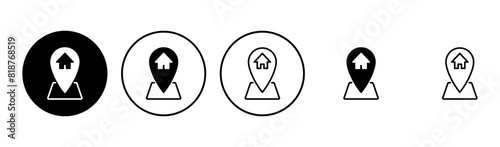 Address icon set. home location icon vector