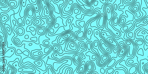 Flowing contour design resembling fictional elevation or terrain maps

