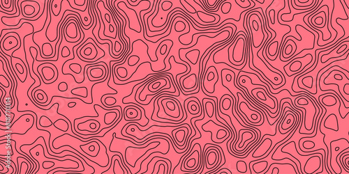 Flowing contour design resembling fictional elevation or terrain maps

