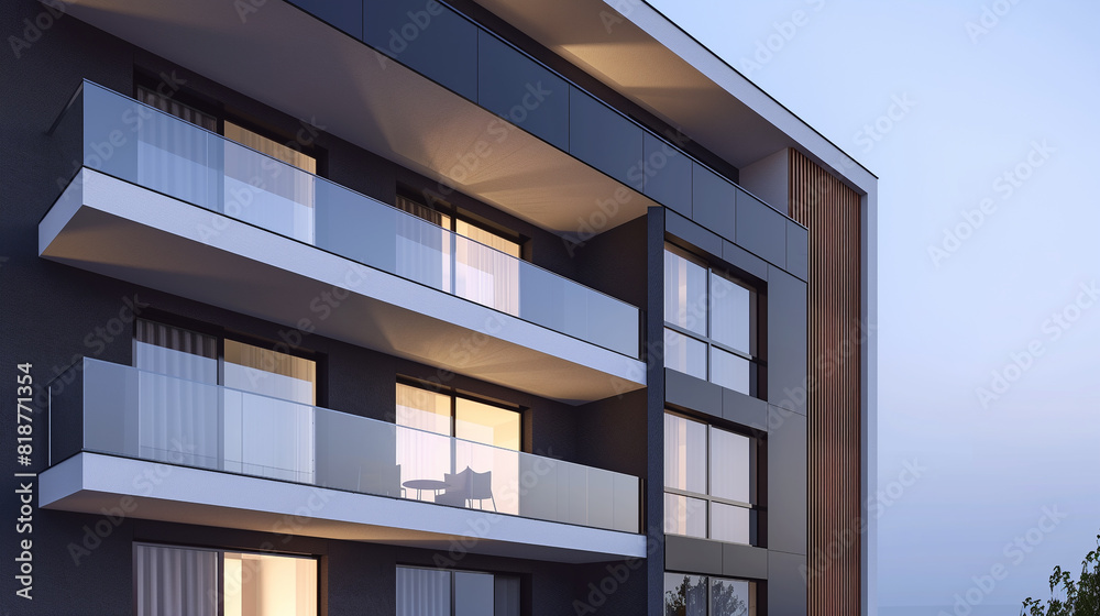 rendering of a modern house facade for rent and purchase of real estate rendering of a modern house facade for rent and purchase of real estate