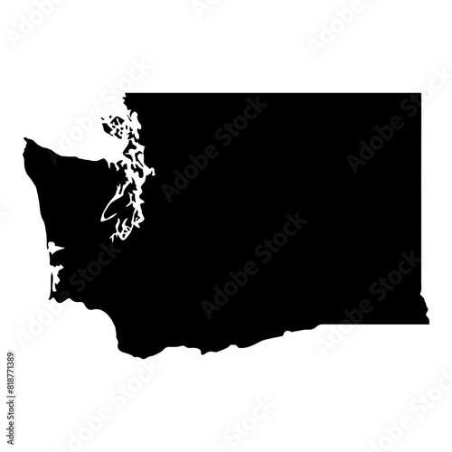 Black solid map of the state of Washington