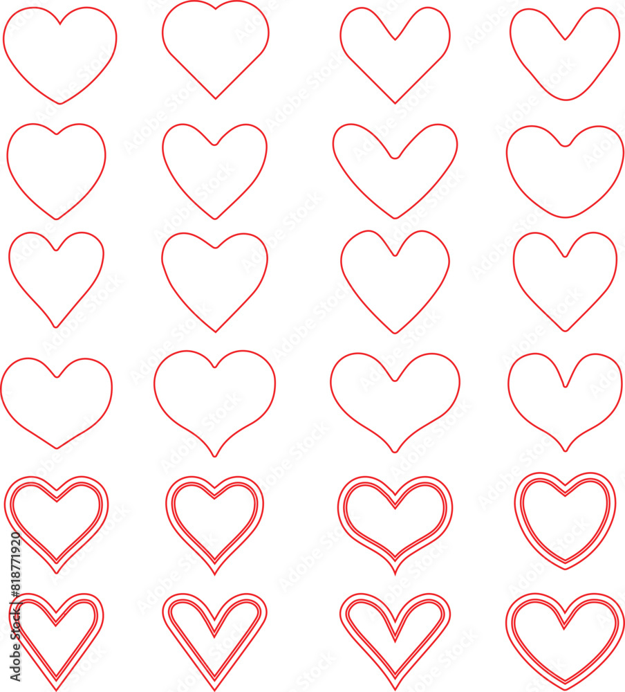 Collection of heart illustrations, Love symbol icon set, love symbol vector. heart vector Collection of heart illustrations, Love symbol icon set, love symbol vector. heart vector