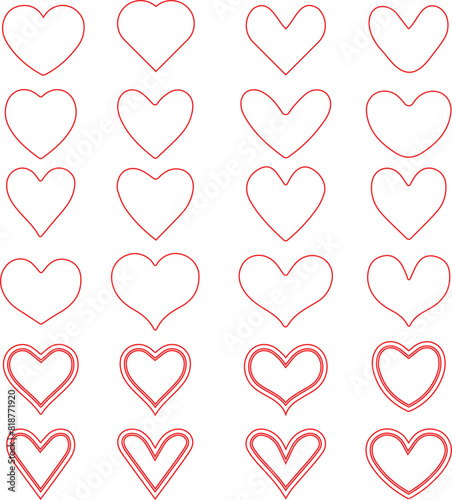 Collection of heart illustrations, Love symbol icon set, love symbol vector. heart vector