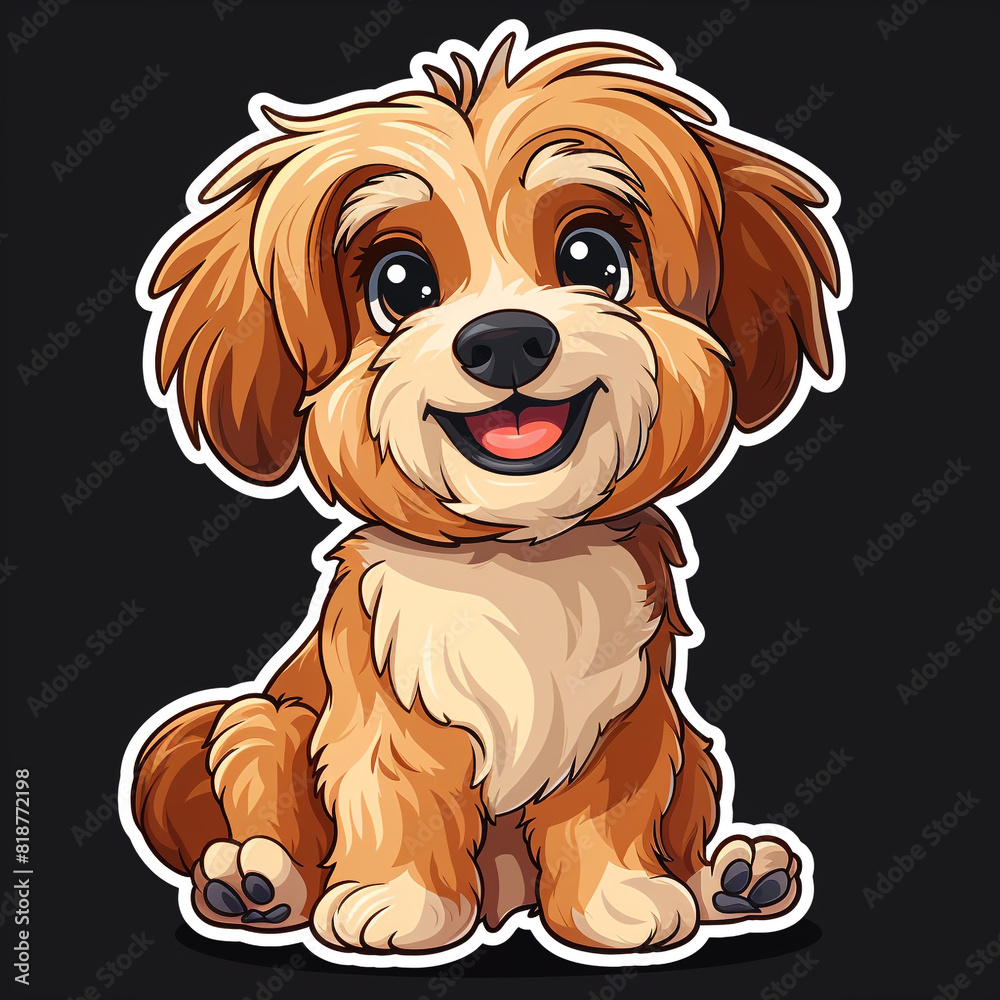 Adorable Cartoon Lhasa Apso Dog Sticker to Make You Smile Adorable Cartoon Lhasa Apso Dog Sticker to Make You Smile