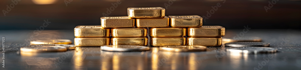 Lot of top quality gold bars, financial and investment concept, data schedule concept, digital analytics and success concept, successful saving concept, forex concept Lot of top quality gold bars, financial and investment concept, data schedule concept, digital analytics and success concept, successful saving concept, forex concept