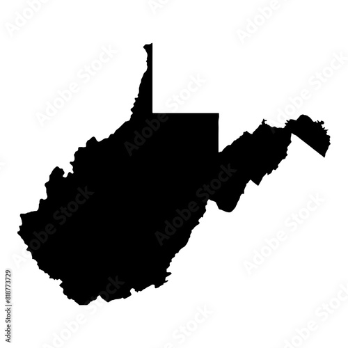 Black solid map of the state of West Virginia