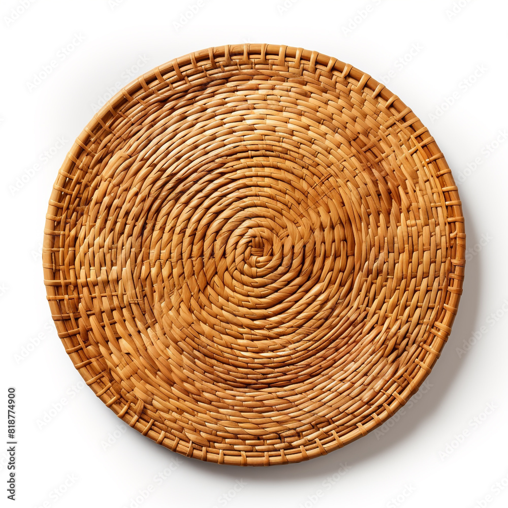 Rattan placemat isolated on white background Rattan placemat isolated on white background