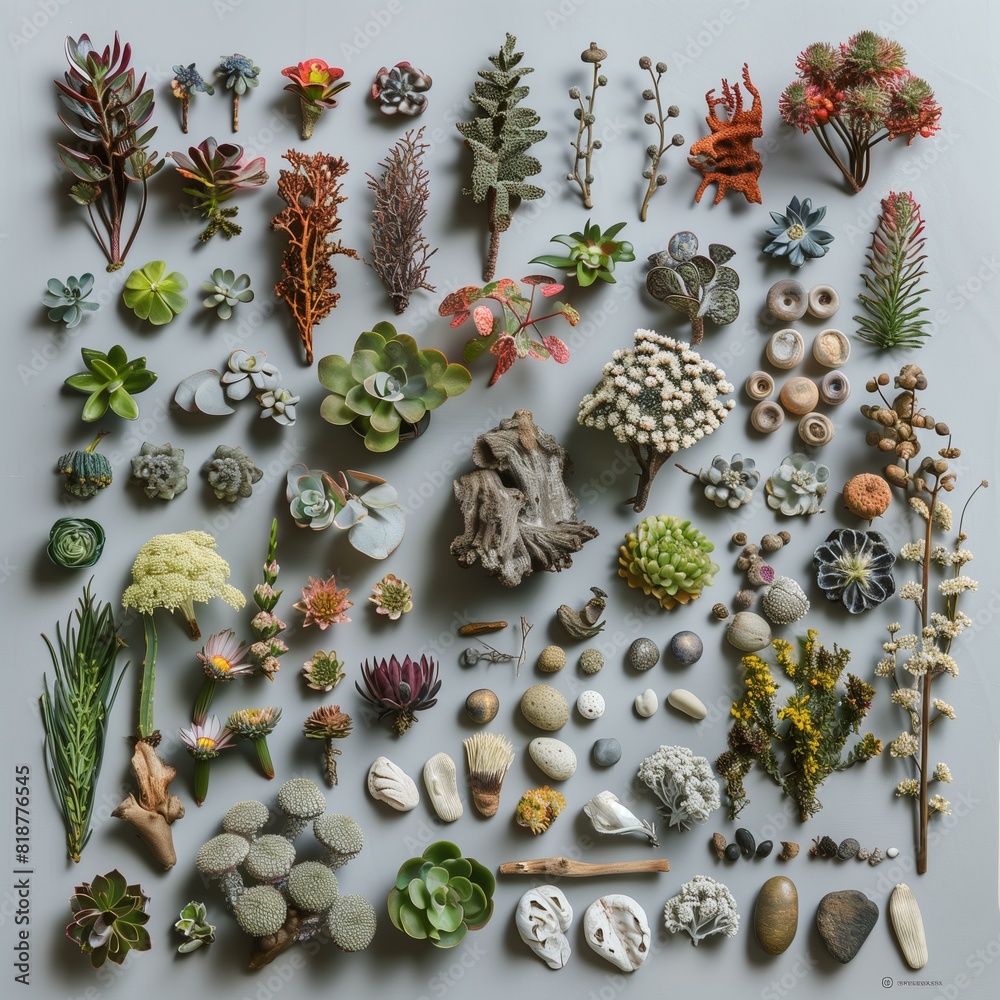 Illustration in knolling style - garden Illustration in knolling style - garden
