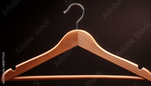 clothes hangers in a row, clothes hanger on hangers, clothes hanger on wooden hangers, A striped tie hanging neatly on a wooden hanger. Perfect for fashion or menswear concepts