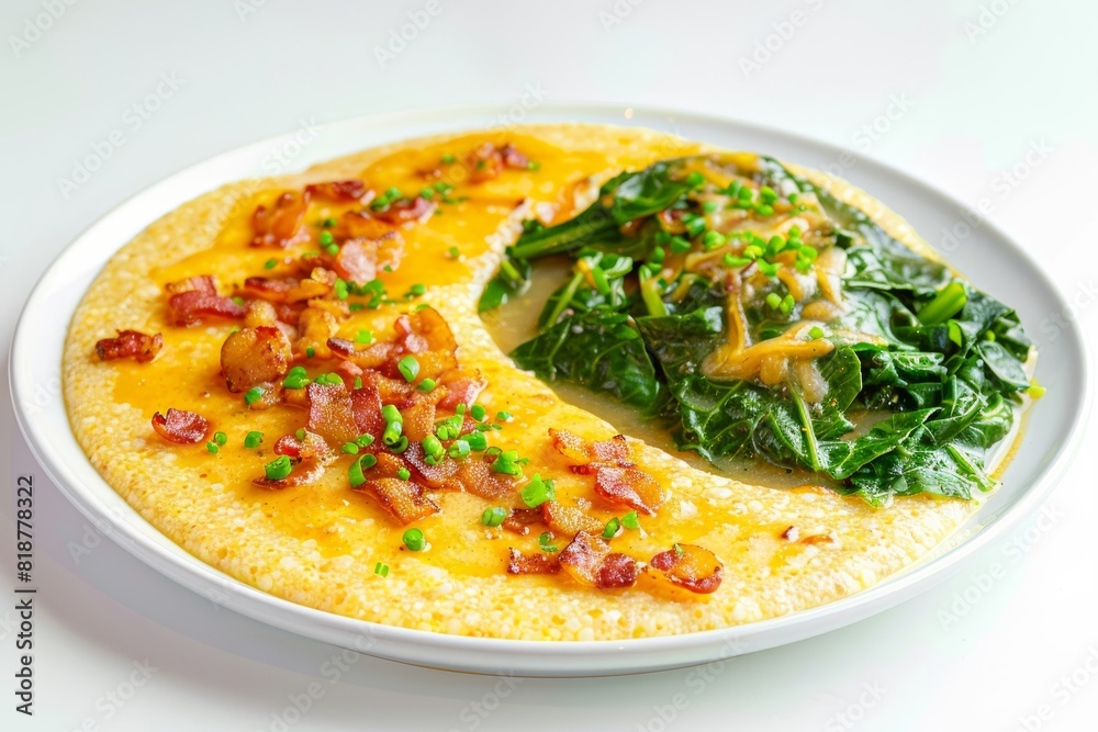 Bacon Infused Grits with Collard Greens Bacon Infused Grits with Collard Greens
