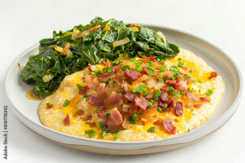 Gourmet Grits with Bacon and Collard Greens Gourmet Grits with Bacon and Collard Greens