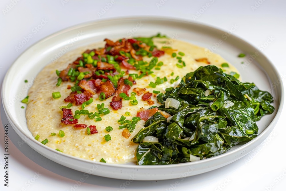 Bacon and Cheese Grits with Collard Greens Bacon and Cheese Grits with Collard Greens