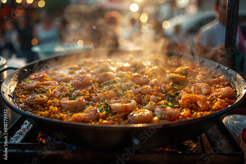 Large pan of food on table