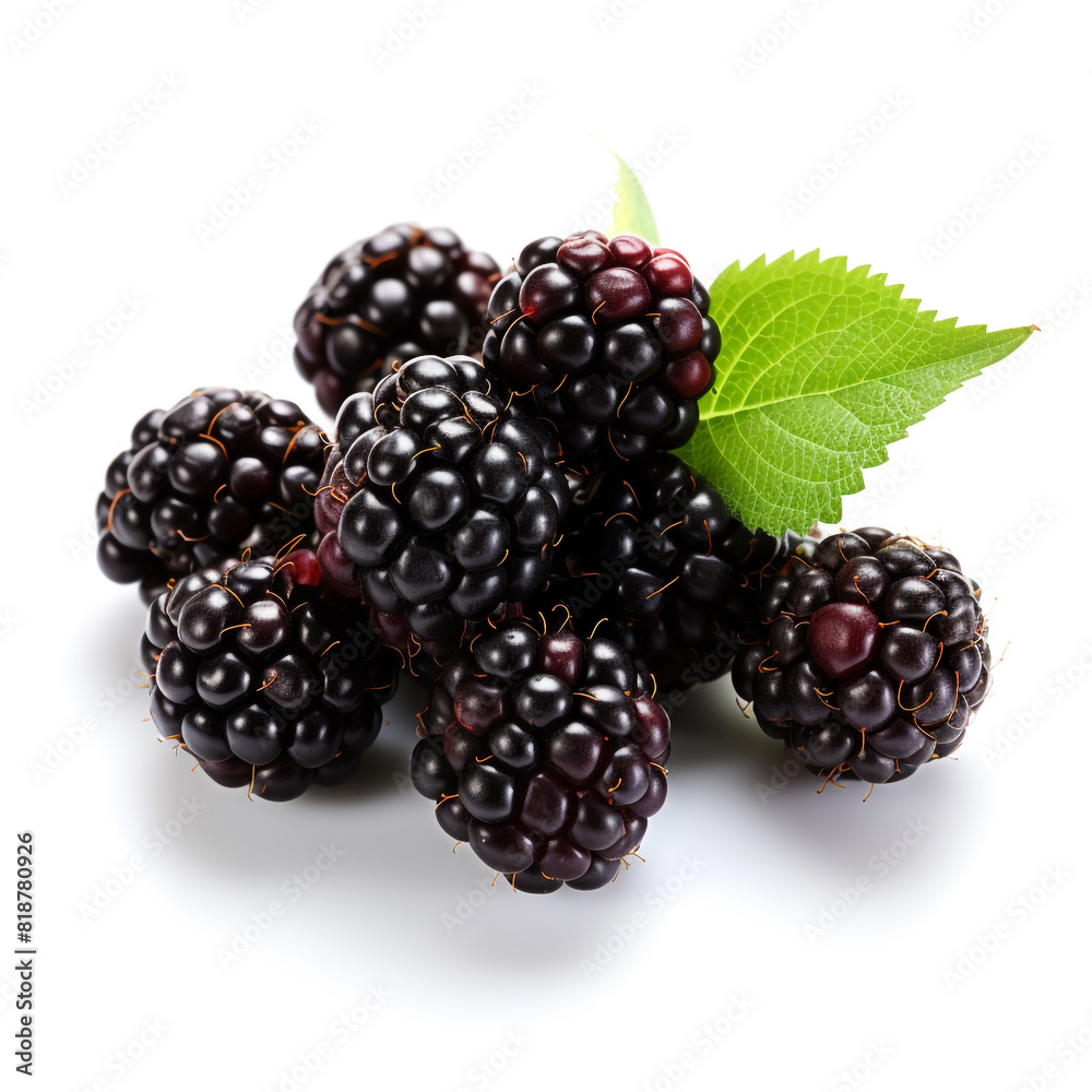 Blackberries in a pile isolated on white background Blackberries in a pile isolated on white background