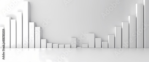 Simple and elegant bar graph indicating a sharp rise in market performance  against a pristine white background.