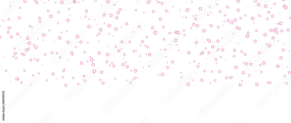 Pink stars flying on transparent background. Star confetti vector illustration. Pink stars flying on transparent background. Star confetti vector illustration.