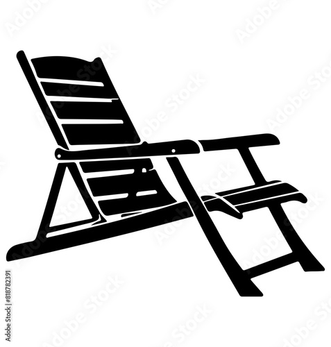 beach chair silhouette, beach chair icon vector illustration