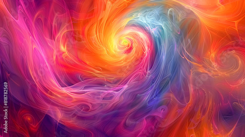 Vibrant colorful abstract background with swirling flow Created digitally in a fantasy art style for decorative inspiration photo