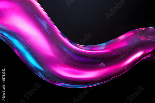 aesthetic tech modern background with glossy metal liquid iridescent effect