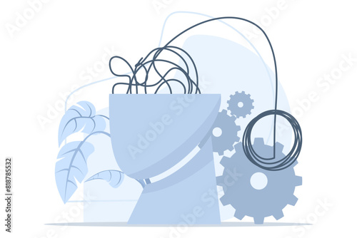 psychological problems concept. help patients with psychological problems. Therapy for mental illness. Mental health problems and their treatment. Mental disorders concept. Flat vector illustration.