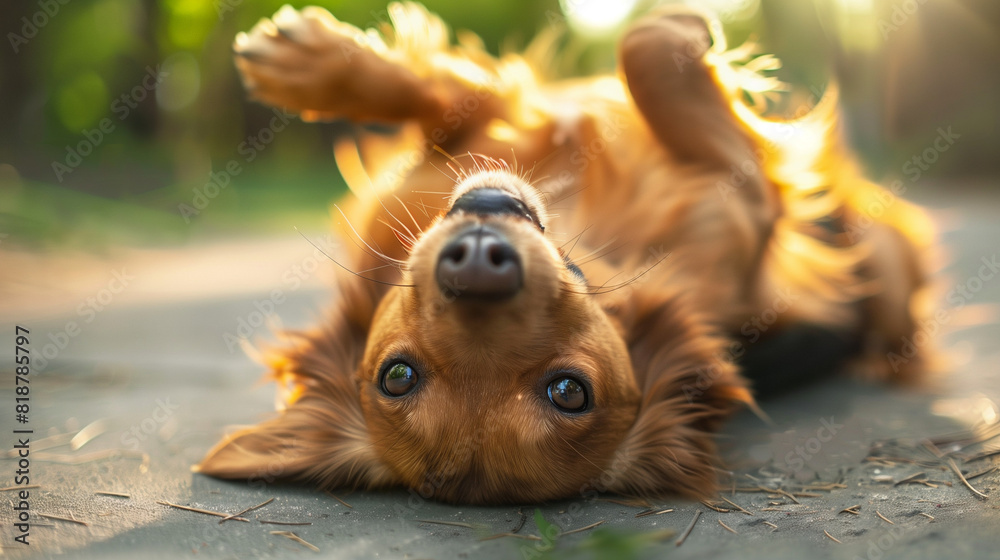 Photo of Dog Laying on Its Back on the Ground Photo of Dog Laying on Its Back on the Ground
