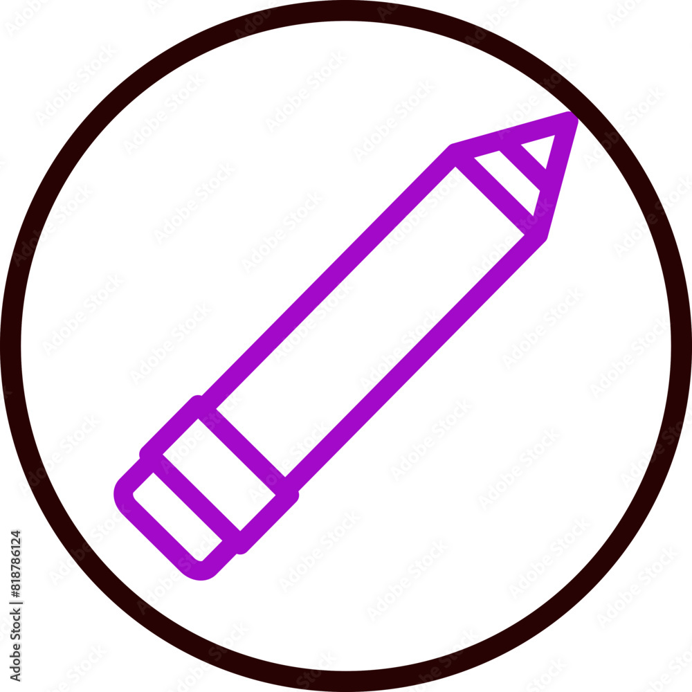 Pencil Line Purple Circle Black Icon Design
