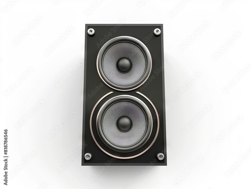 A pair of speakers on a white background. A pair of speakers on a white background.
