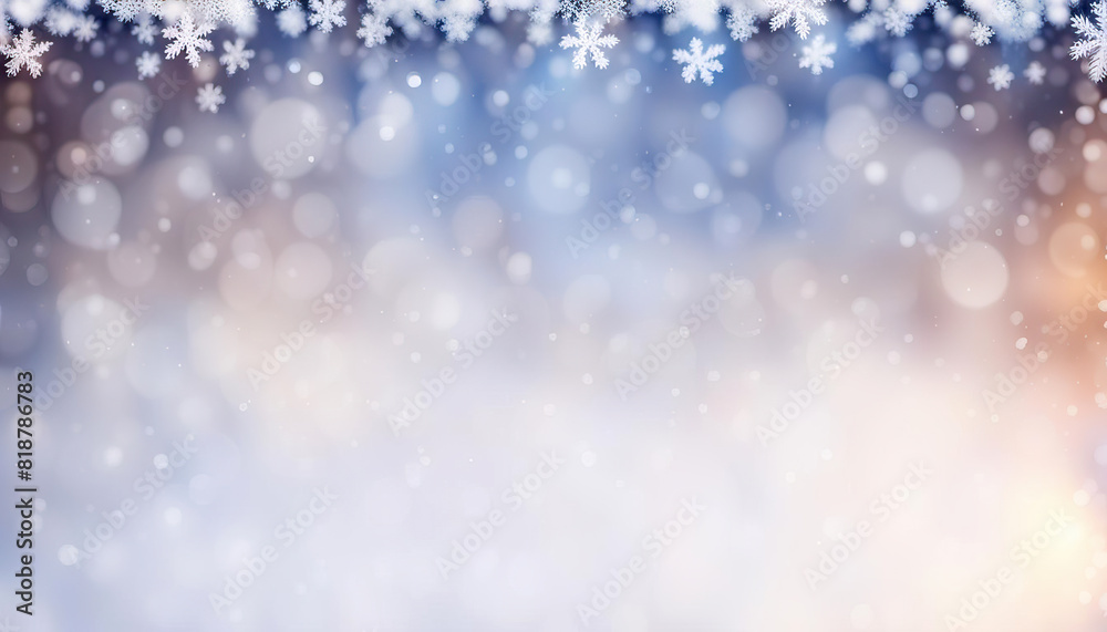 Winter snow background with copy space