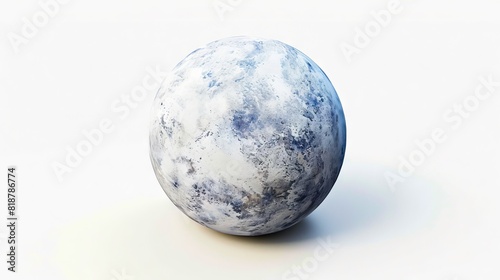 A large white and blue egg on a white surface.