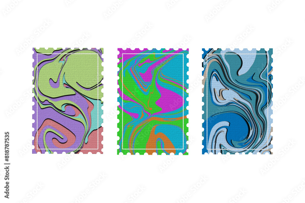 Obraz premium stamps with liquify effect