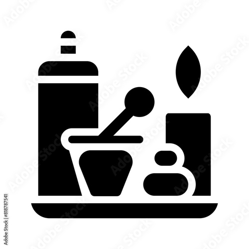 Spa tools solid icon. symbol reflexology icons graphic design. Vector illustration.