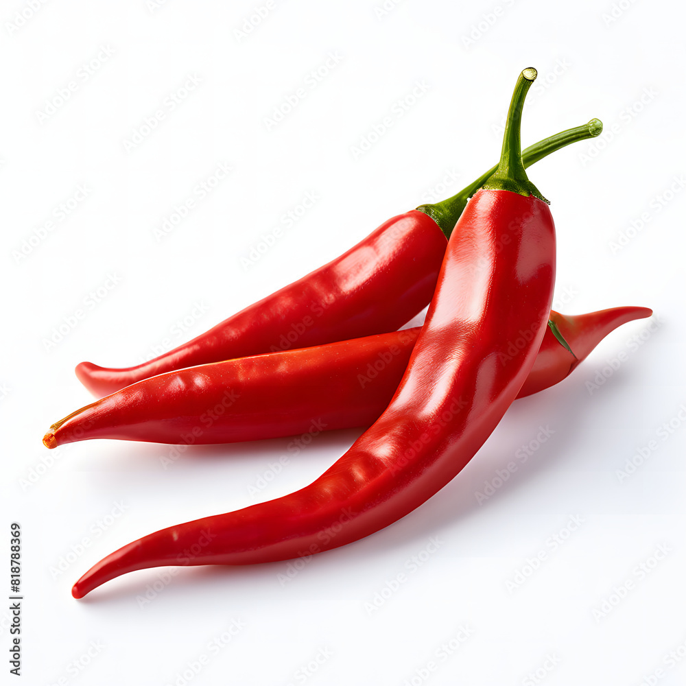 chilis isolated in white background