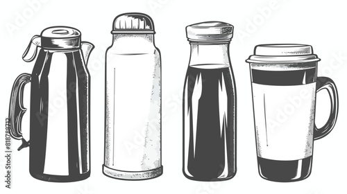 Four of various vacuum flasks or thermoses and therma photo